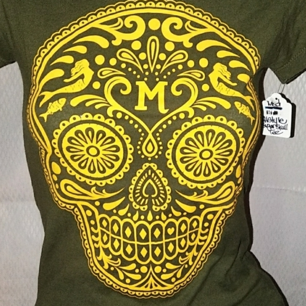 ALLSTYLE SUGAR SKULL LOS MUERTOS BEACH TEE